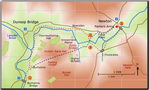 map Hodder Walks Stage 4