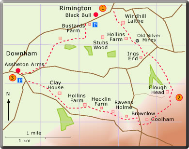 map walk Rimington Downham