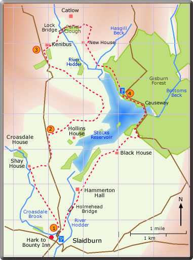 map walk Slaidburn Stocks REservoir